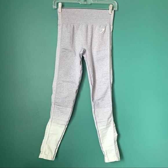 Gymshark Amplify Seamless Leggings Light Grey Sea Foam Green Ombre size Small - Picture 1 of 6